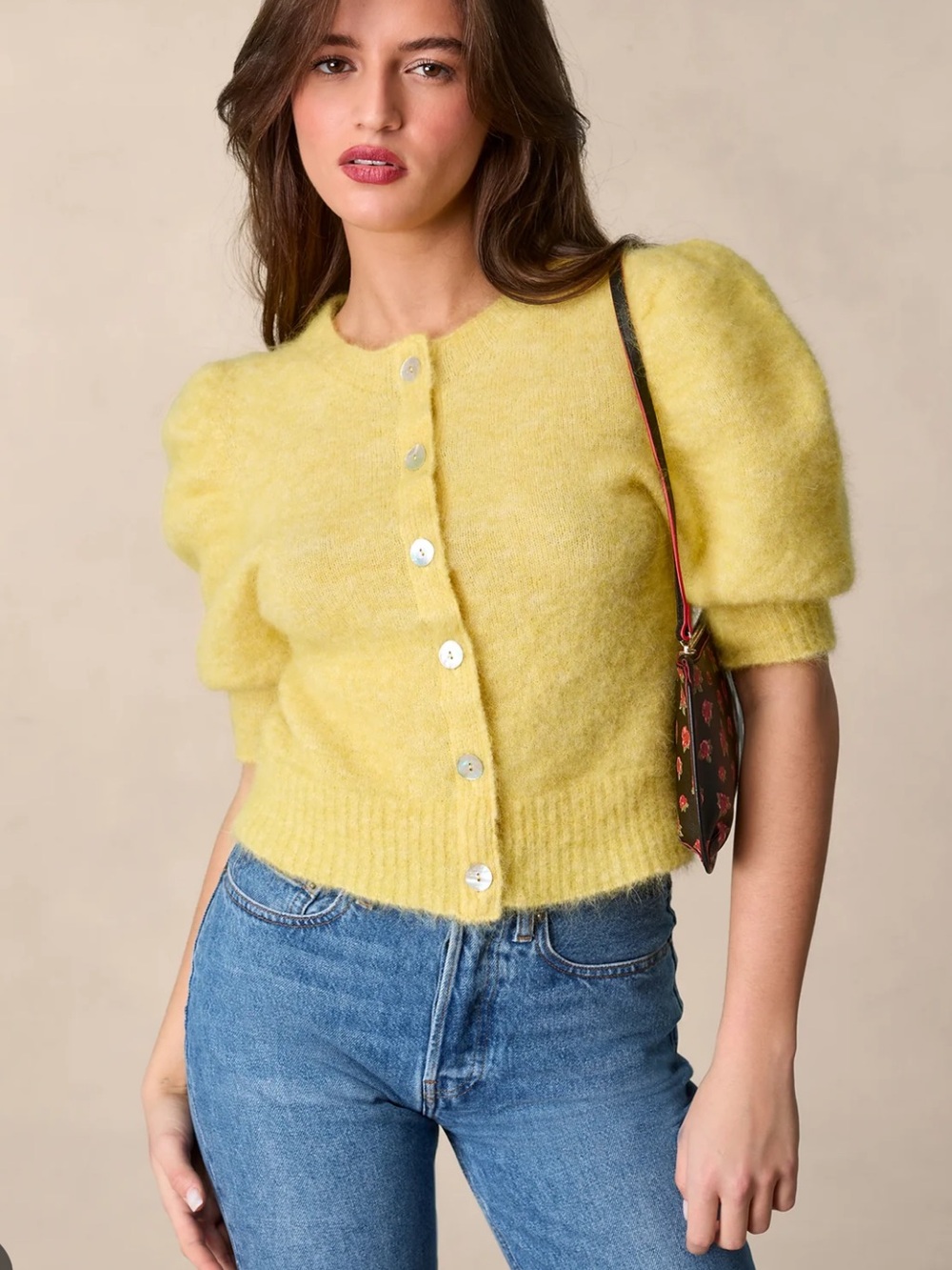 Rouje Leonie Mohair Cardigan Sweater Top